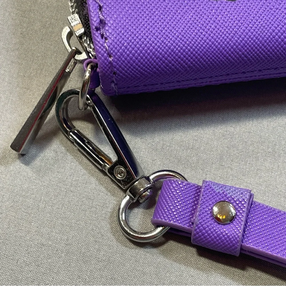 Marc Tetro Bichon Frise Wristlet Wallet, Zip Around Design, Purple, 4